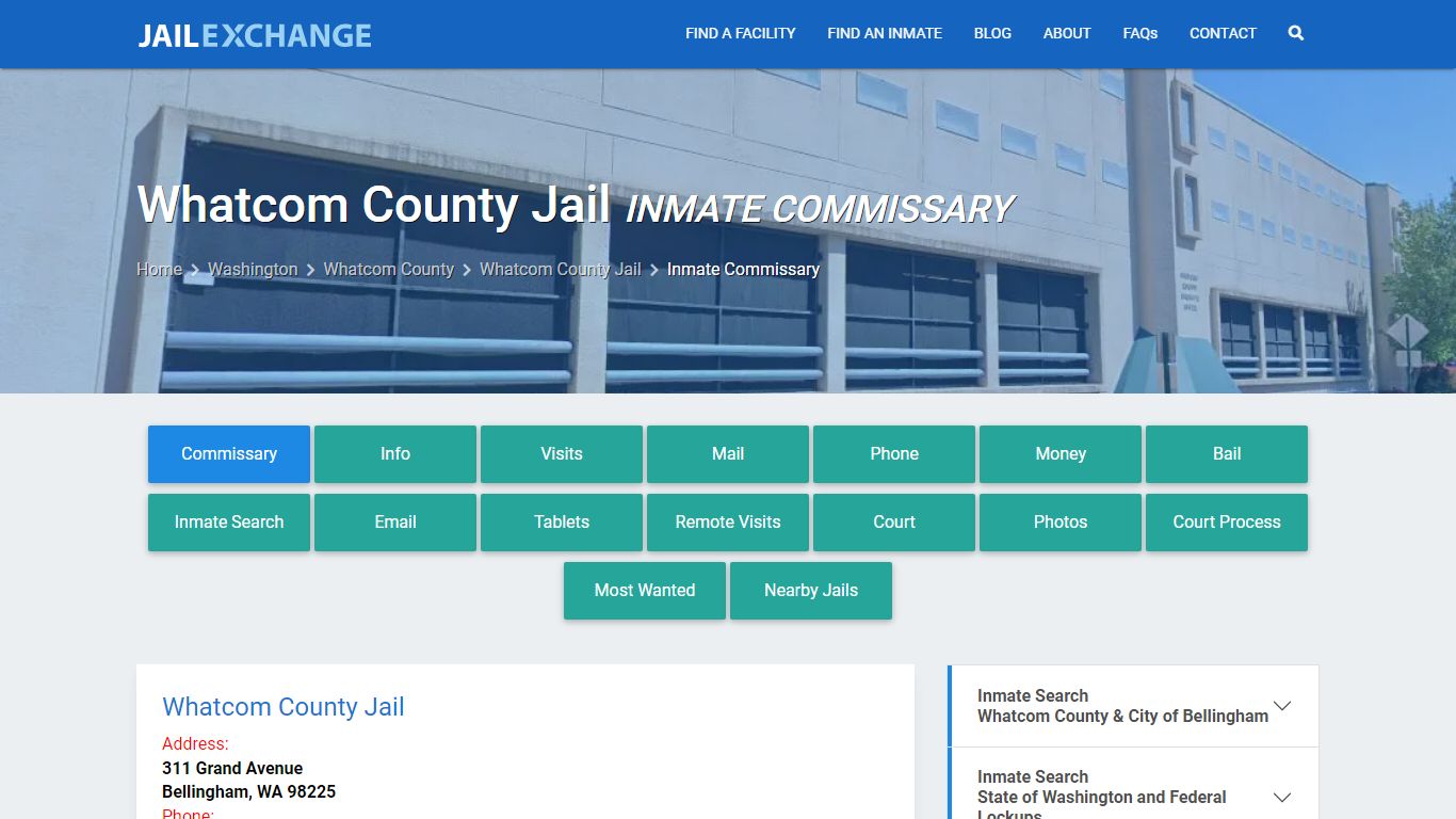 Inmate Commissary, Care Packs - Whatcom County Jail, WA